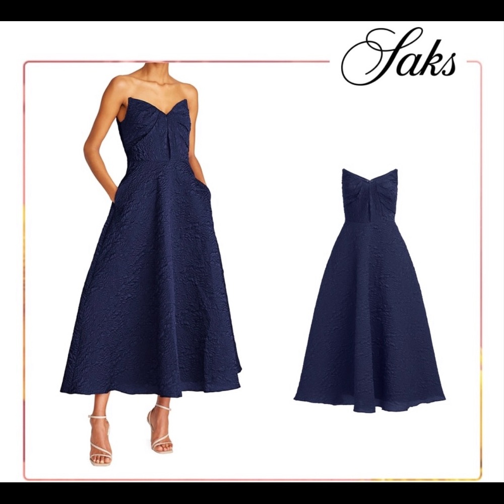 Saks Theia Crinkle calf Dress